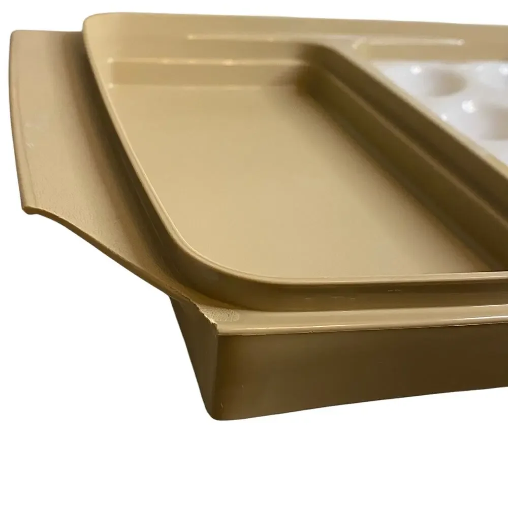 Vintage 70's Tupperwear  Beige Container for Deviled Eggs with ONE egg insert